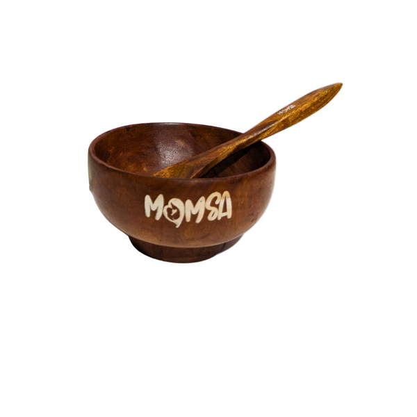 Wooden MomSa Bowl – Handcrafted Feeding Set (Bowl + Spoon)